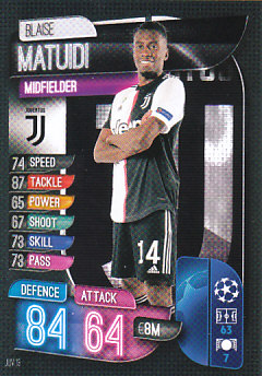 Blaise Matuidi Juventus FC 2019/20 Topps Match Attax CL #JUV13